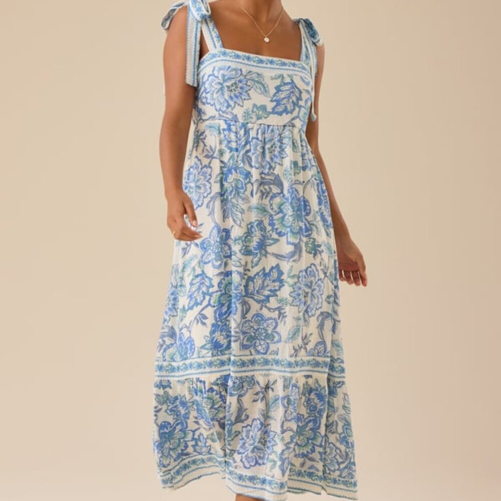 Blue and White Altar'd State Maxi Dress NWT